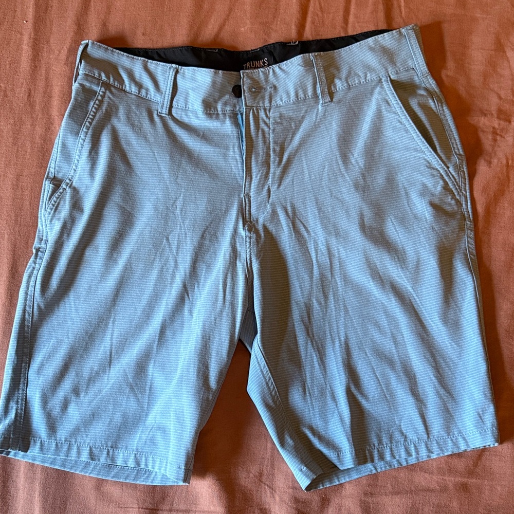 Huk Men's Flat Front Shorts in Light Blue